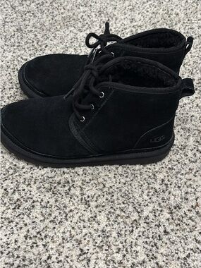 Black Suede Lace-Up Cozy Ankle Ugg boots